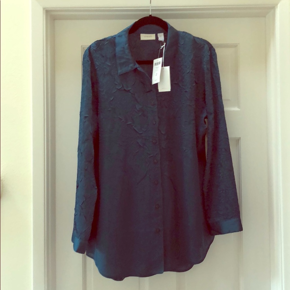 Lovely teal blouse Chico’s size 2 (12 - 14) NWT